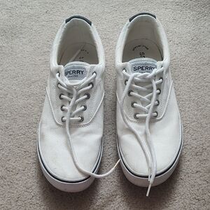 Sperry Men's White Canvas Lace-Up Sneakers